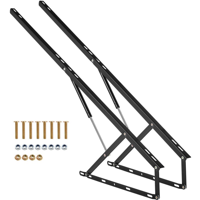 Lévateur de lit, taille de lit 59x79 pouces, capacité de 309 lb, kit de lit mural à monter soi-même, support de levier pneumatique, lit mural pliant