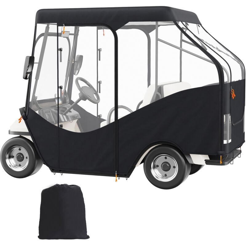 Enceinte pour voiturette de golf polyester 600D avec fenêtres transparentes sur 4 côtés, 4 passagers, ajustement universel - Mophorn