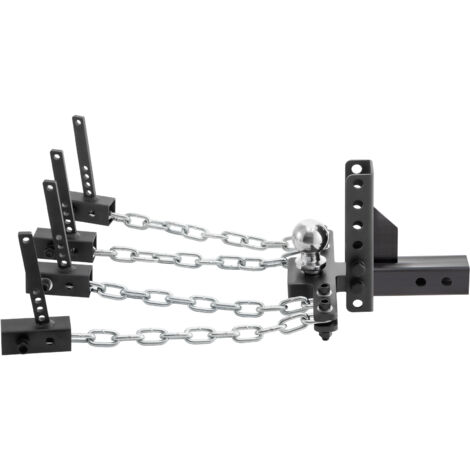 Mophorn Enganche para Remolque de Viaje Acero Enganche de Distribución de Peso con Control de Balanceo Bola de 59mm Caída y Elevación de 10,2cm Enganche de Remolque Longitud de Cadena 45,7cm para RV S