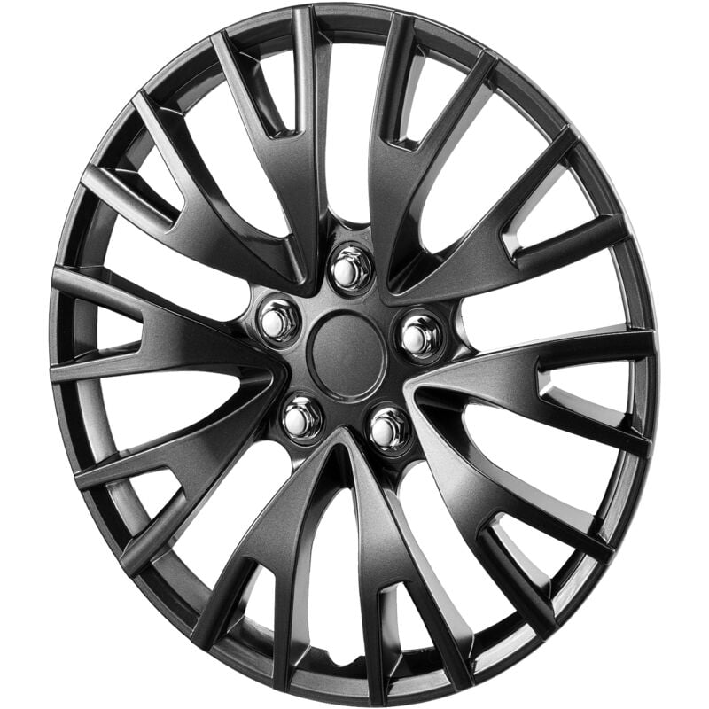 Enjoliveurs de jante de roue, 16 pouces de diamètre, enjoliveur robuste et durable résistant aux rayures avec trou de buse à pression et valve, abs