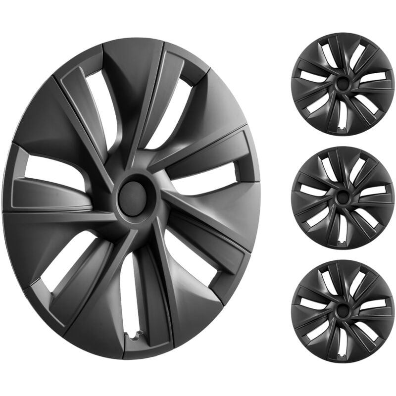 Enjoliveurs de jante de roue 19 pouces, modèle y 2020-2023 Enjoliveur entièrement ajusté avec bouton-pression, enjoliveur abs et pc avec une grande