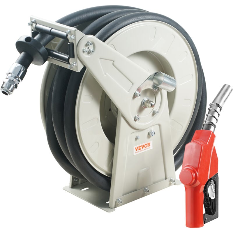Vevor Enrouleur de Tuyau de Carburant 19 mm x 20 m Devidoir Tuyau de Diesel Retractable Extra Long en Caoutchouc nbr Buse de Ravitaillement Auto 300