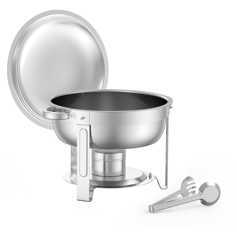 Mophorn - Ensemble buffet de réchauds 5pintes,lot de 4,réchaud en acier inoxydable avec 4casseroles pleine grandeur,réchaud rond avec couvercle, bac