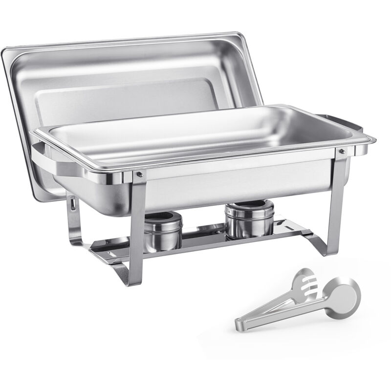 Mophorn - Ensemble buffet de réchauds 8 litres, lot de 4, réchaud en acier inoxydable avec 4 bacs de grande taille, réchaud rectangulaire pour