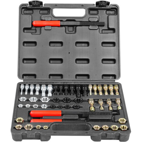 Mophorn Ensemble de 49 tarauds et limes à filetage, kit d'outils de filetage UNC, UNF et métrique, 22 tarauds, 24 matrices, 3 limes à filetage, acier traité thermiquement