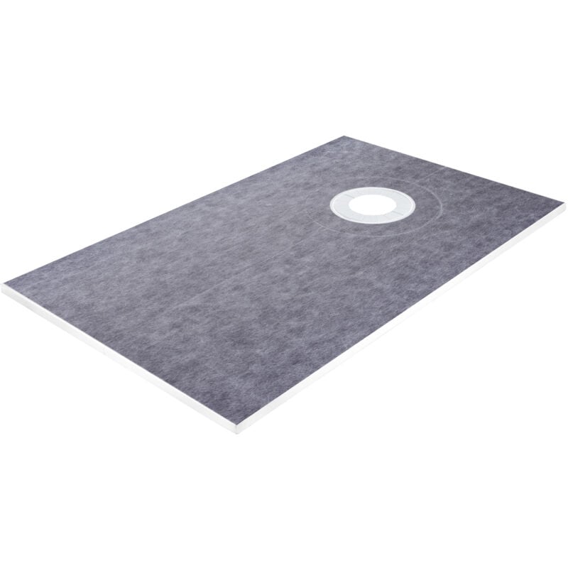 Mophorn - Ensemble de bordure de douche 38'x60', plateau étanche avec bride de drainage décalée en pvc de 4', grille en acier inoxydable, 2 bordures