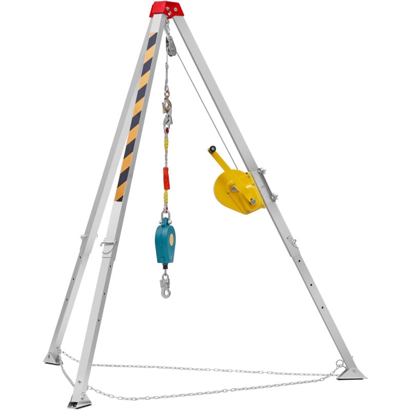 Mophorn - Ensemble de trépied pour espace confiné , treuil de 1 800 lb. Pieds de 7 pi et câble de 98 pi. Protection contre les chutes de 32,8 pi.