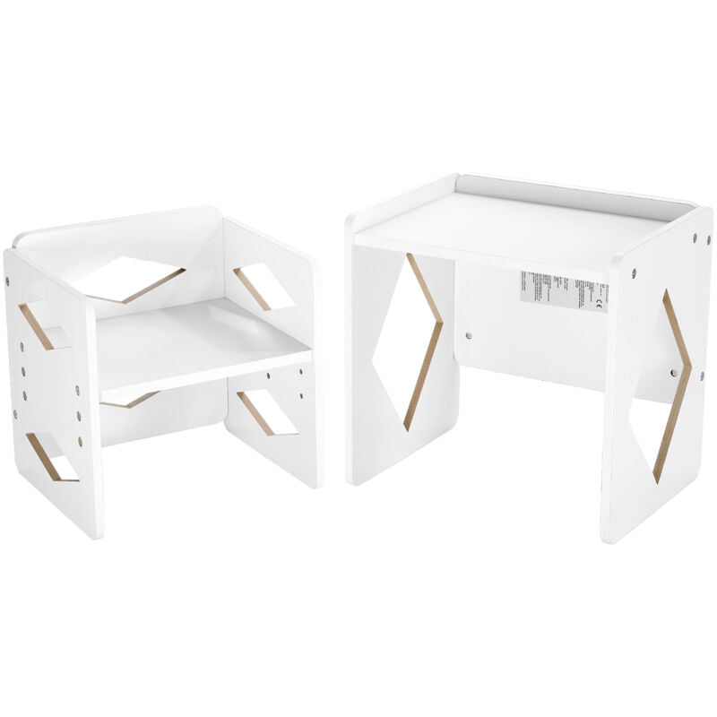 Ensemble table et chaises de sevrage Montessori, ensemble en bois à hauteur réglable pour tout-petits de 1 à 5 ans, table d'activités pour enfants