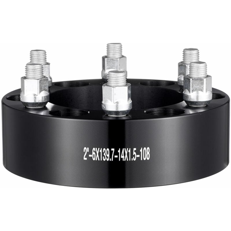 Entretoises de roue 2' 6'x5.5', entretoise forgée à 6 écrous, goujons M14 x 1,5, alésage 108 mm centré sur le moyeu, convient pour Chevrolet, gmc,