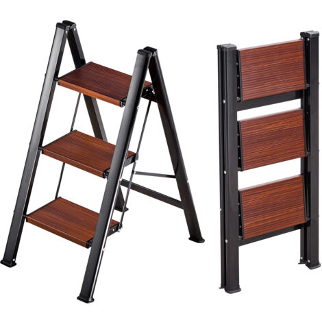 Mophorn Escabeau pliant à 3 marches avec une capacité de 150 kg, conçu pour un usage domestique et professionnel. Idéal pour la cuisine, les travaux ménagers, avec marches larges et antidérapantes.