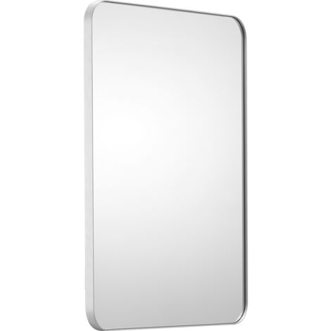 Mophorn Espejo de maquillaje de pared: 22" x 30", 0,15" de grosor, marco de aleación de aluminio, película a prueba de explosiones, resistente a rayones para mejorar el hogar