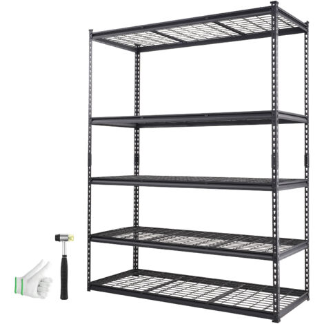 Mophorn Estante de almacenamiento, 5 niveles ajustables, capacidad de 2000 libras, estantes de garaje resistentes, 60 x 24 x 78 pulgadas para cocina, despensa, sótano, baño, armario de lino