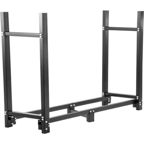 Mophorn Estante para leña de acero para exteriores de 8 pies de , capacidad de 1300 libras, con cubierta y juego de herramientas para chimenea