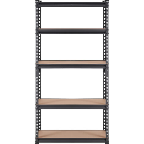Mophorn Estantería de almacenamiento de 5 niveles , organizador de metal resistente y ajustable, capacidad de 2000 lb, 30" de largo x 12" de ancho x 60" de alto, color negro para cocina, despensa, sót