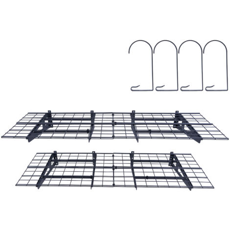 Mophorn Estantería de almacenamiento para garaje de 4 x 2 pies de , paquete de 2. Resistente, para montaje en pared. Capacidad de carga total de 500 libras. Ideal para almacenamiento en garaje, tienda