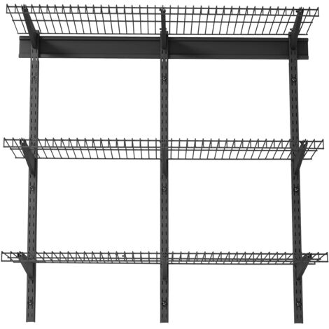 Mophorn Estantería de pared de acero resistente 275 x 914 mm, capacidad de carga de 68 kg por estante, soporte total de 204 kg, distancia ajustable de 40 cm, taller, cocina y garaje