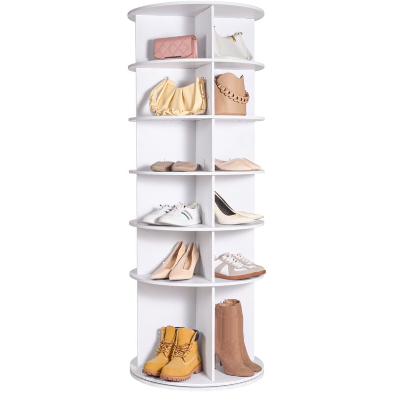 Mophorn - tagère à chaussures rotative à 6 niveaux, présentoir à chaussures rotatif à 360 °, carrousel de rangement rotatif, organisateur Lazy Susan,