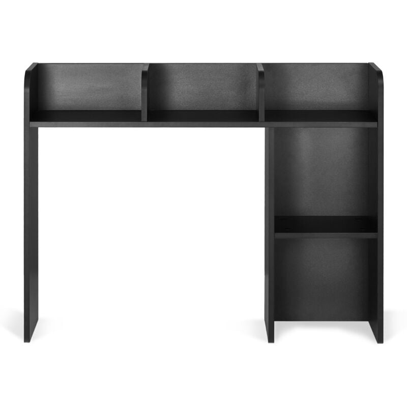 Mophorn - tagère de bureau à 2 niveaux, 94 x 24 x 73 cm, organiseur de rangement noir, étagère d'affichage en bois avec pieds antidérapants pour