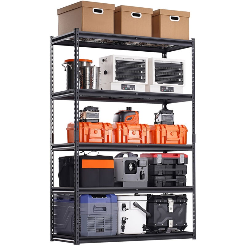 Mophorn - tagères de rangement, capacité de 3 000 lb, étagères de garage robustes à 5 niveaux, étagères métalliques réglables de 20 po de profondeur