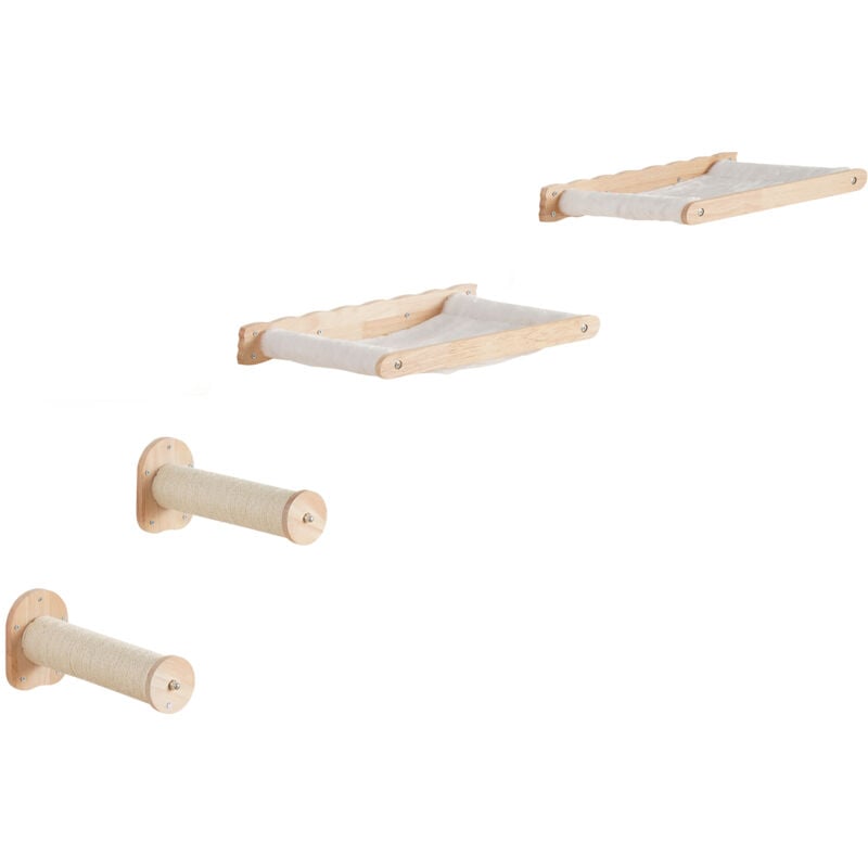 Mophorn - tagères murales pour chat perchoirs muraux pour chat avec poteaux de saut et hamacs, ensemble de meubles pour chat pouvant supporter