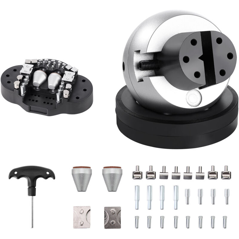Tau à bille, outil de gravure de 12,7 cm avec rotation à 360°, kit de fixation de bijoux 35 pièces, idéal pour l'incrustation de pierres précieuses