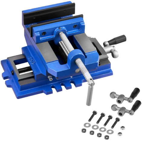 Mophorn Étau Croisé pour Perceuse à Colonne,Largeur de Mâchoire 152,4mm,Étau d'Établi en Fonte Solide avec Mouvement XY Bidirectionnel,Idéal pour le Travail du Bois,le Perçage de Métal et les Ateliers