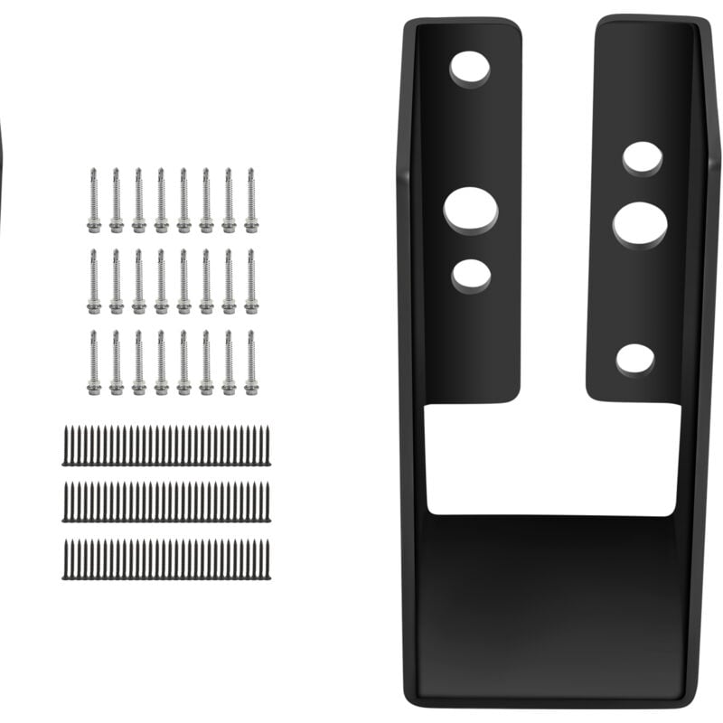 Trier de solive dissimulé, 12 pièces pour bois de 2'x4', acier Q235 enduit de poudre, support de montage en façade robuste pour poutres extérieures,