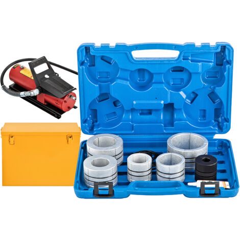 Mophorn Expansor de tubo de escape hidráulico, tamaño 1-5/8" a 4-1/4", bomba de pedal 10T con 4 troqueles, 2 cajas de almacenamiento para tubos de cobre y aluminio en reparación de automóviles