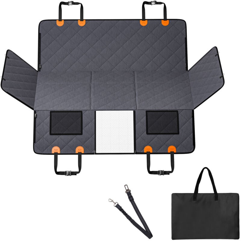 Extension de siège arrière. Housse de siège de voiture pour chien 57.4 « x30.3 ». Fenêtre et poche en maille. Supporte 400lbs. Pour camion. - Mophorn