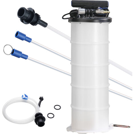 Mophorn Extractor de Fluido Bomba de Vacío de Succión 6,5 L Cambio de Aceite de Motor Neumático/Manual con Manómetro Manguera de Succión Cambio de Aceite para Evacuación de Fluidos Automotrices al Vac