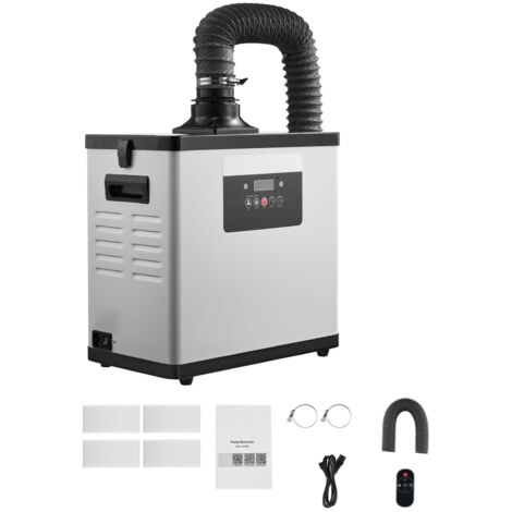 Mophorn Extractor de humos de soldadura 145 W con flujo de aire de 510 m³/h, motor sin escobillas, 10 velocidades ajustables y control remoto, ideal para grabado láser e impresión 3D
