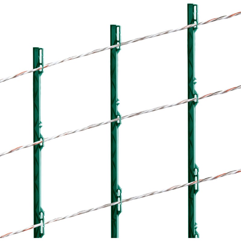 Fil de clôture électrique, fil en poly portable de 2625 pieds 800 m, diamètre de 3/32', 9 brins de métaux mélangés pour une conductivité fiable et