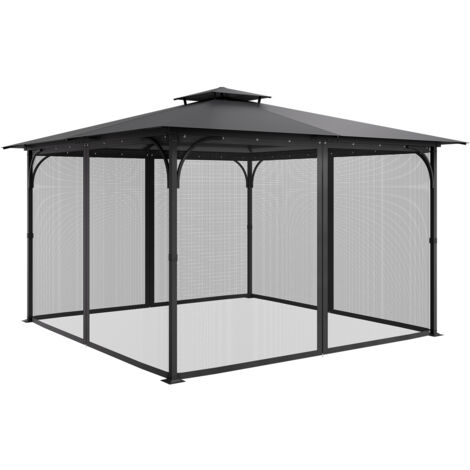 Mophorn Filet de rechange pour tonnelle, rideau extérieur en maille,  moustiquaire pour auvent de terrasse contre les insectes