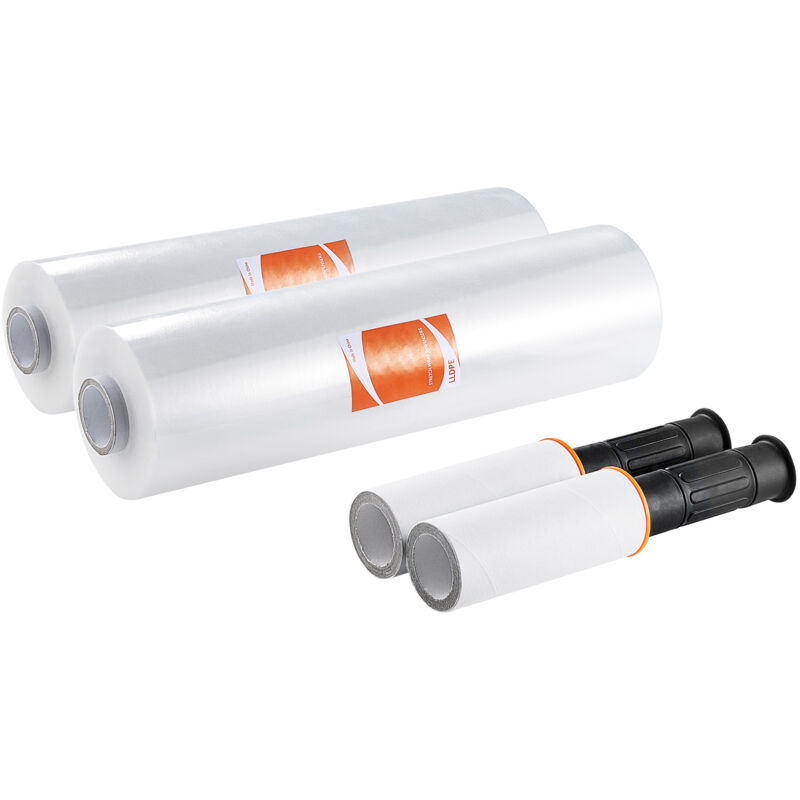 Film étirable 15' x 1200ft, paquet de 2, calibre 80, résistance industrielle, rouleau d'emballage transparent et durable, film rétractable robuste