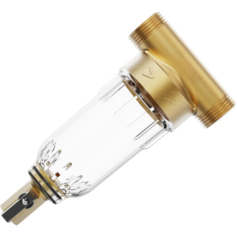 Filtre à sédiments 40 microns, filtre à sédiments pour toute la maison pour l'eau de puits, 3/4' g-f + 1' g-m, débit élevé de 4 t/h - Mophorn