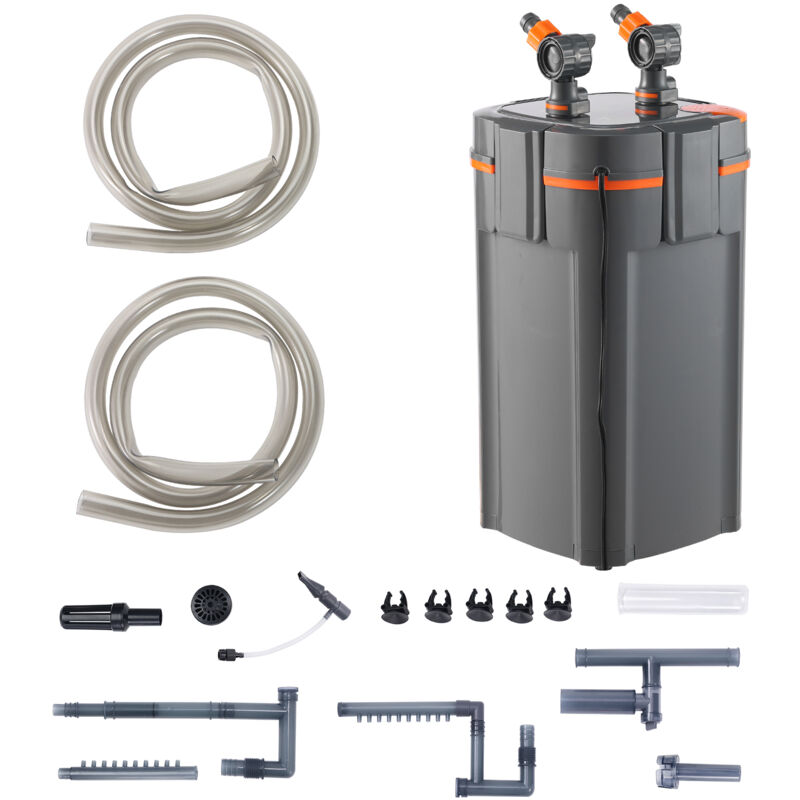 Filtre d'aquarium à 4 étapes 396 gph, filtre à cartouche ultra-silencieux de 120 gallons avec protection uv, filtre électrique submersible pour
