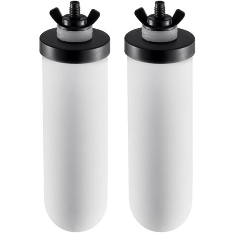 Mophorn Filtro di ricambio per acqua, elementi di purificazione in ceramica, facile da sostituire, compatibile con la maggior parte delle marche, sistema a gravità, confezione da 2, bianco