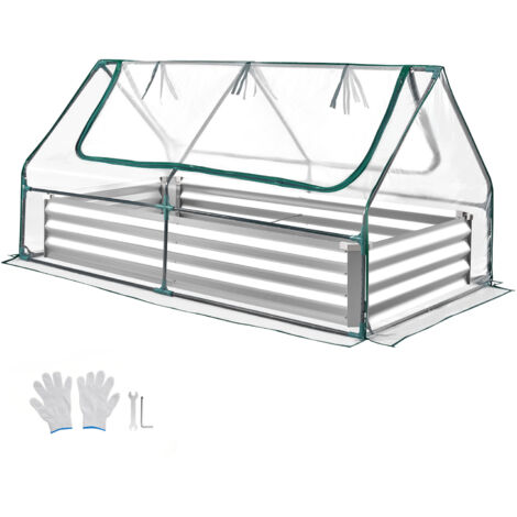 Mophorn Fioriera rialzata con copertura 1800x900x300 mm, aiuola rettangolare per giardinaggio in metallo da esterno, ideale per coltivare fiori, verdure e piante nel tuo orto o giardino