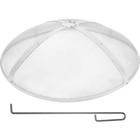 Mophorn Fire Pit Spark Screen Round 30", Reinforced Heavy Duty Steel Metal Cover, Outdoor Firepit Lid, Easy-Opening Top Screen Covers Round with Ring Handle for Outdoor Patio Fire Pits Backyard