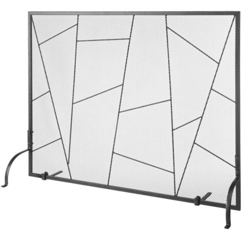 Mophorn Fireplace Screen, 906x720mm Iron Mesh Spark Guard, Free Standing Fire Fence Grate for Living Room, Simple Installation, Modern Home Decor