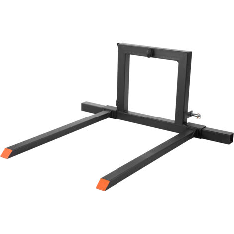 Mophorn Fourches à palettes avec attelage 3 points, capacité de 680 kg, longueur de 128 cm, largeur ajustable de 73,5 à 11,7 cm, système d'attache rapide compatible avec les tracteurs de catégorie 1