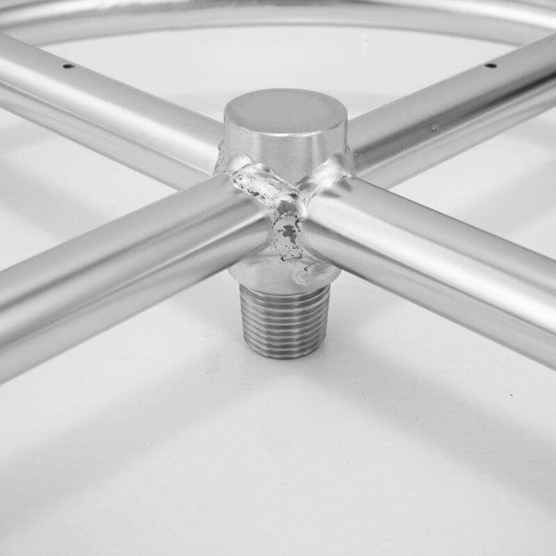 Mophorn - Foyer rond encastrable de 24 pouces, brûleur en acier inoxydable, foyer au gaz naturel et propane, 92 000 btu, pour utilisation