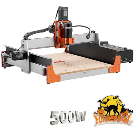Mophorn Fresadora CNC de Grabado en Madera de 3 Ejes, 500 W, 12000 RPM, equipada con rieles lineales dobles y husillo de bolas, área de trabajo de 40 x 40 x 9,5 cm, ideal para tallado y corte