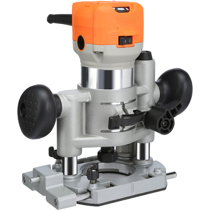 Image of Mophorn - Fresatrice per legno 1,25 cv, 800 w, fresatrice compatta con base fissa e a tuffo, 30.000 giri/min, 6 velocità, pinze da 1/4'' e 5/16'',
