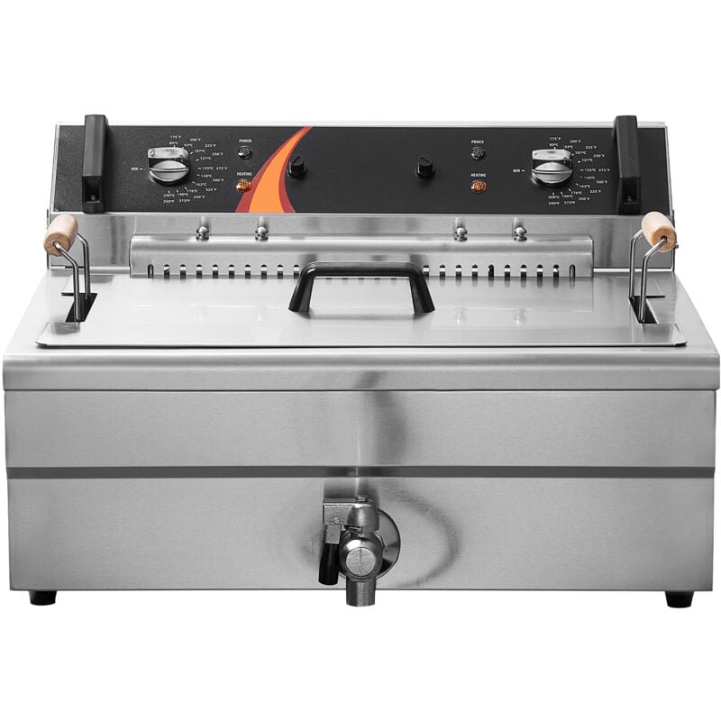 Mophorn - Friteuse à dinde électrique 3000 w, friteuse commerciale 30,6 Qt/29 l avec panier, contrôle de la température, acier inoxydable, pour