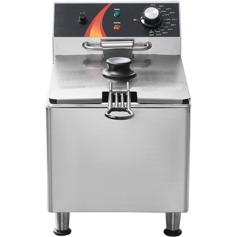Mophorn - Friteuse électrique de comptoir 3100 w, friteuse à huile simple en acier inoxydable de 9 l avec panier, pieds réglables en hauteur,