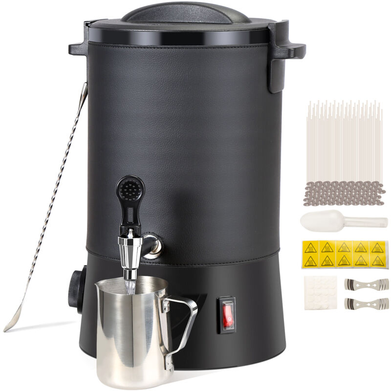 Fumoir à cire électrique de 6,5 litres, idéal pour la fabrication de bougies, à la fois pour un usage domestique et commercial. Creuset efficace et