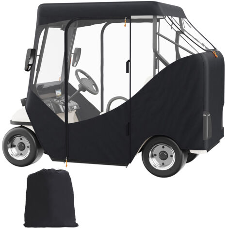 Mophorn Funda para Carrito de Golf Universal Cubierta Impermeable para Carrito de Golf de Poliester 600D Resistente al Sol Compatible con EZGO TXT y la Mayoría de los Carritos de Golf de 2 Plazas