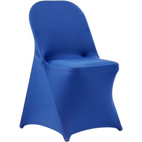 Mophorn Fundas para Sillas de Comedor, Juego de 50 Piezas, Fabricadas en Poliéster y Elastano, Ajustables para Sillas de Hasta 45 x 46 x 77 cm, Material Suave, Ideales para Bodas y Banquetes, Azul