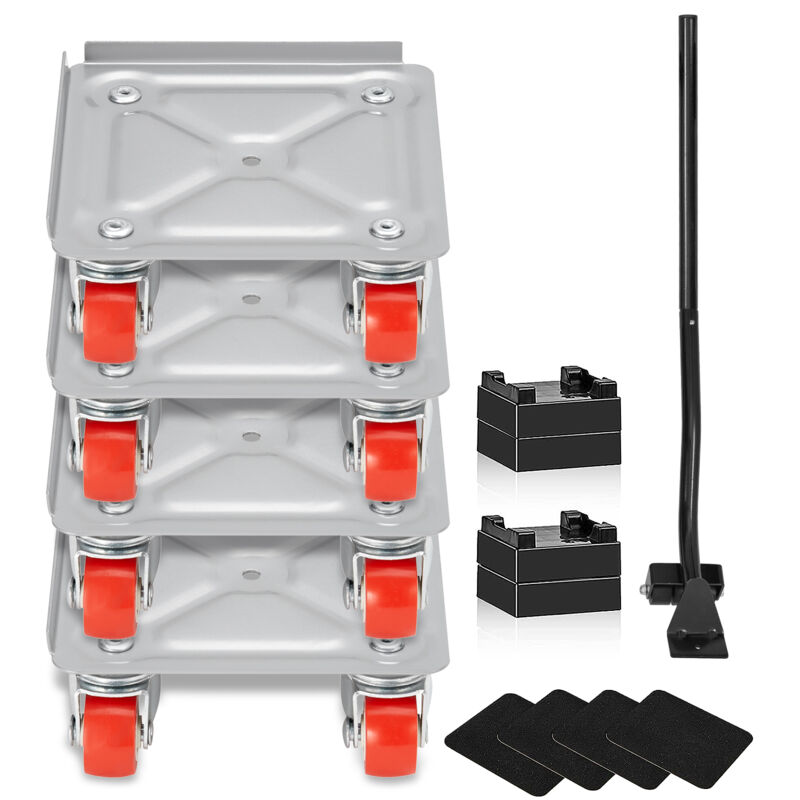 Mophorn - Furniture Dolly, capacité de 250 lb, roulettes pivotantes à 360 ° en pp et panneau en acier au carbone, ensemble d'outils de déplacement de
